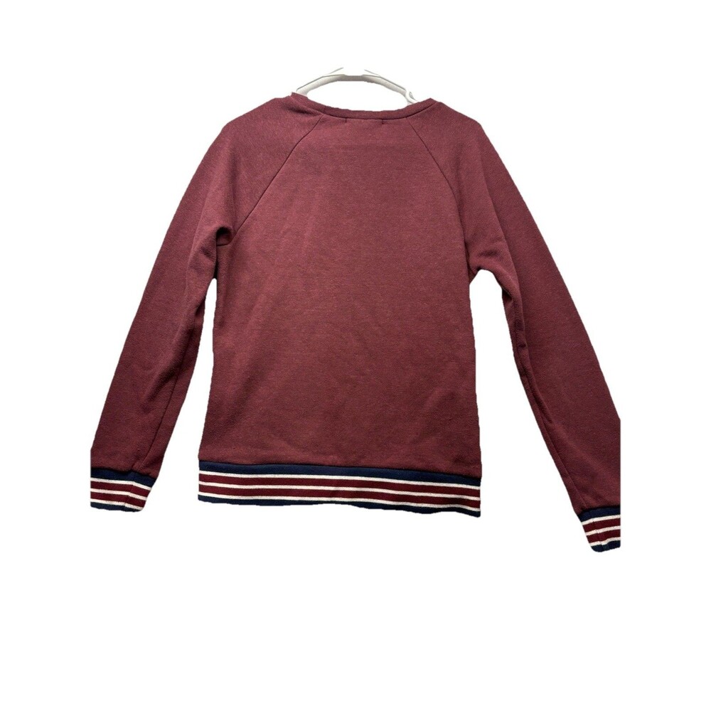 MARINE LAYER Crewneck Soft Fleece Sweatshirt Size Medium Women’s Maroon - Picture 4 of 4